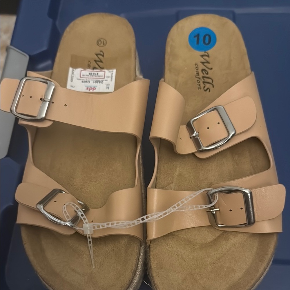 Wells Comfort Tan Buckle Sandals
